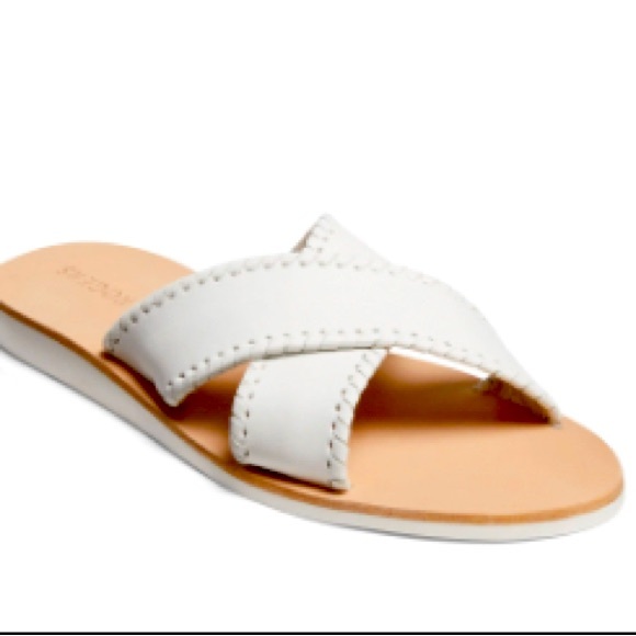 Jack Rogers Shoes - Jack Rogers white X band flat sandals. Size 8